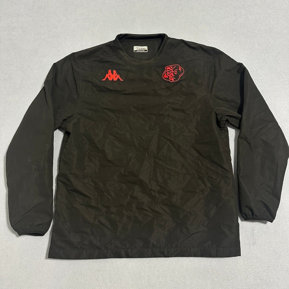 Kappa‎ Crewneck Long Sleeve Sweatshirt Top Black Red Mens Size Medium